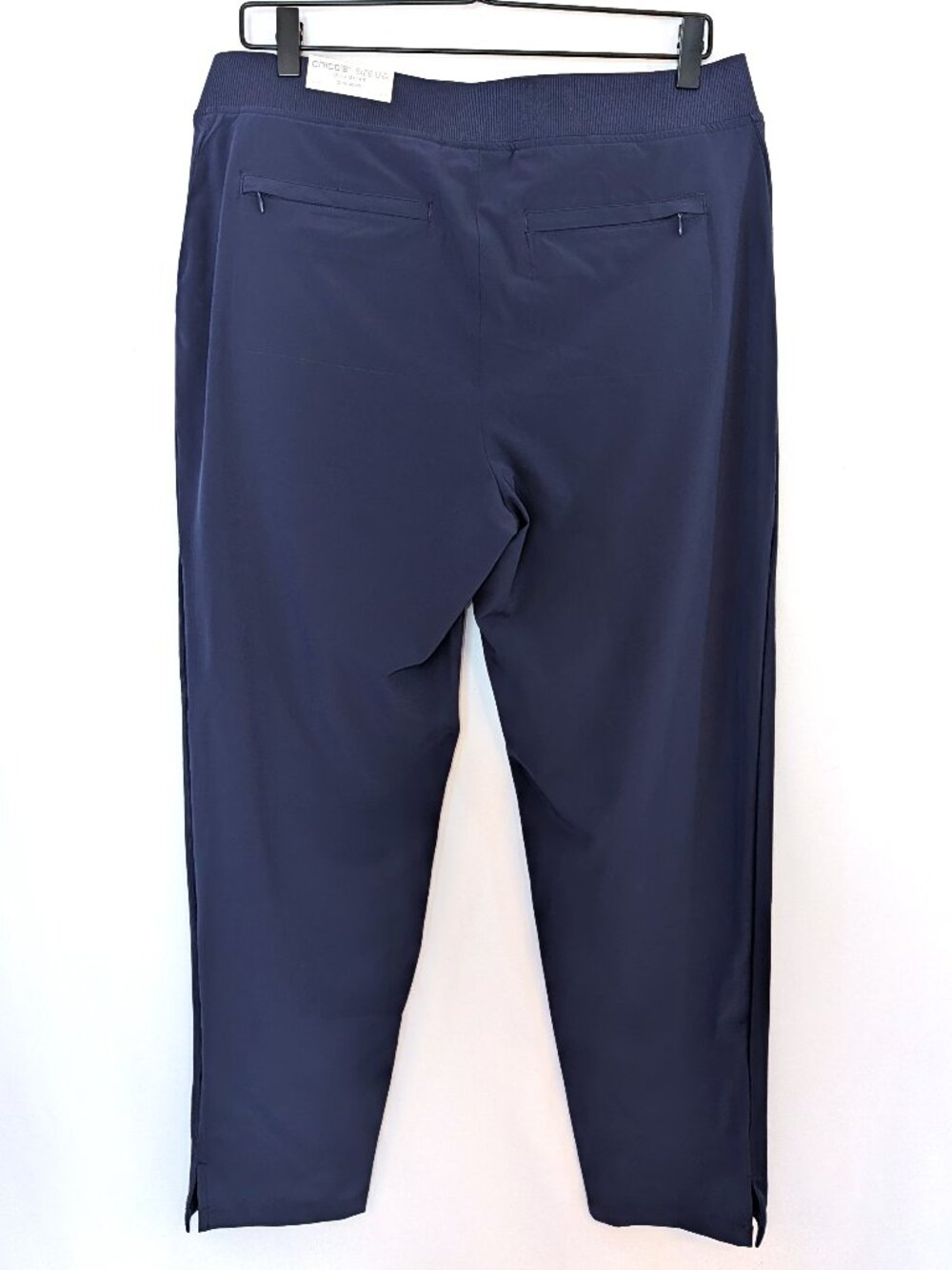 NWT Chico's | Zenergy UPF Rib Mix Ankle Pants Navy Blue Athleisure | Size US 10 - Picture 6 of 13
